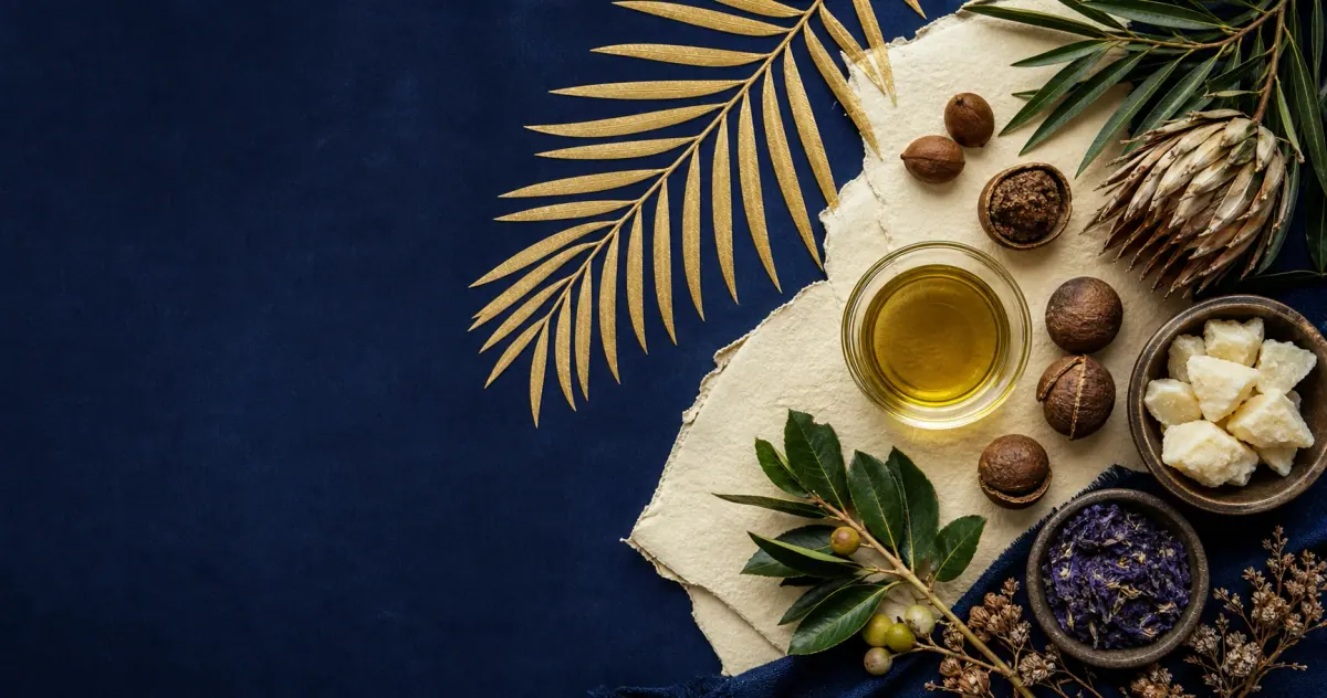 Editorial arrangement of plant oils, seeds and butters