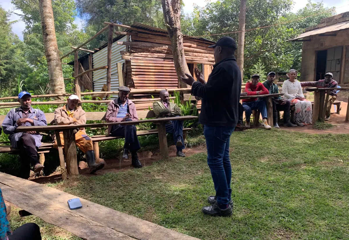 Machakos organic certified farmers gathered for a contract-growing program meeting